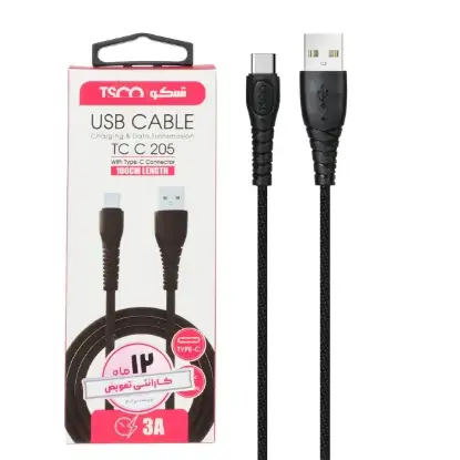 نمایش جزئیات کابل تبدیل USB به USB-C تسکو مدل TC C205 طول 1 متر