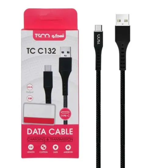 تصویر کابل تبدیل USB به USB-C تسکو مدل TC C132 طول 1 متر