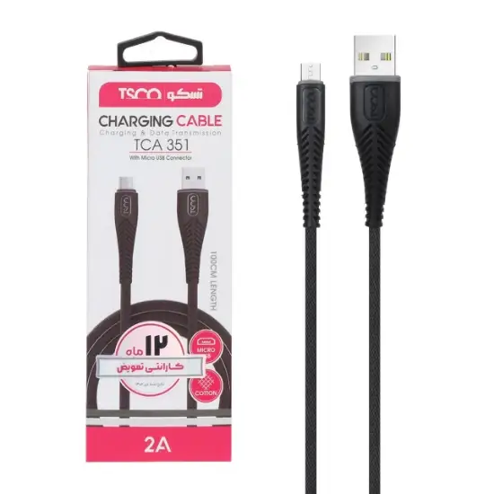 تصویر کابل تبدیل USB به Micro-USB تسکو مدل TCA 351 طول 1 متر