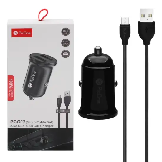 تصویر شارژر فندکی پرووان مدلPCG12 همراه کابل شارژ اندروید