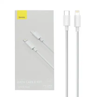 نمایش جزئیات کابل USB-C به لایتنینگ باسئوس مدل TZCATLZJ طول 1.5 متر