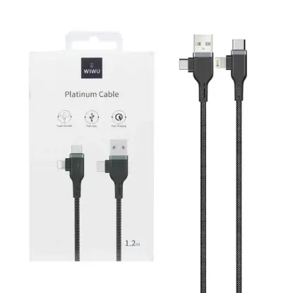 نمایش جزئیات کابل تبدیل چندکاره USB-C به Lightning / USB به USB-C / USB-C به USB-C / USB به Lightning ویوو مدل PT06 طول 1.2 متر