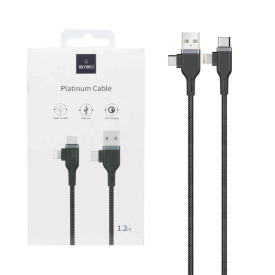 تصویر کابل تبدیل چندکاره USB-C به Lightning / USB به USB-C / USB-C به USB-C / USB به Lightning ویوو مدل PT06 طول 1.2 متر