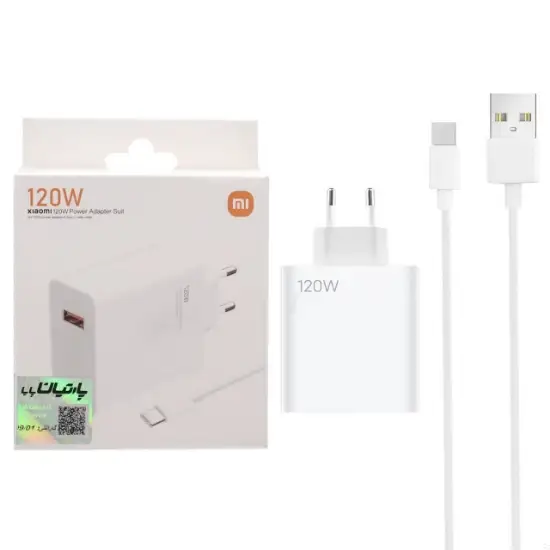 تصویر شارژر دیواری 120 وات فست شارژ تک پورت شیائومی مدل MDY-12-ED به همراه کابل شارژ USB-C