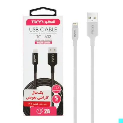 نمایش جزئیات کابل تبدیل USB به لایتنینگ تسکو مدل TC i602 طول 1 متر