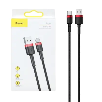 نمایش جزئیات کابل تبدیل USB به USB-C باسئوس مدل CATKLF-A91 Cafule طول 0.5 متر