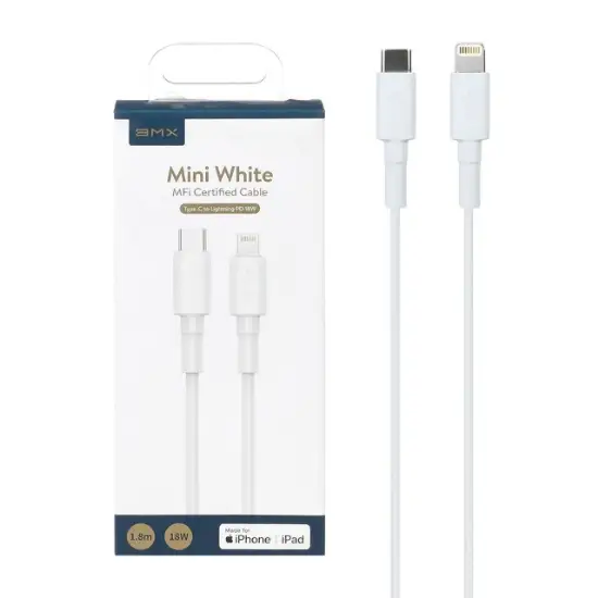 تصویر کابل تبدیل لایتنینگ به USB-C باسئوس مدل CATLSW-B طول 1 متر