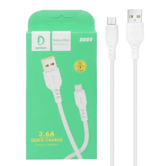 تصویر کابل تبدیل USB به microUSB دنمن مدل D08V طول 1 متر