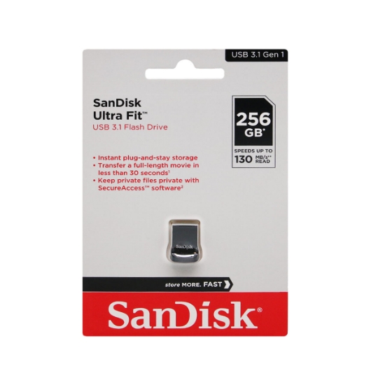 تصویر فلش مموری سن دیسک مدل Ultra Fit USB3.1 ظرفیت 256 گیگابایت