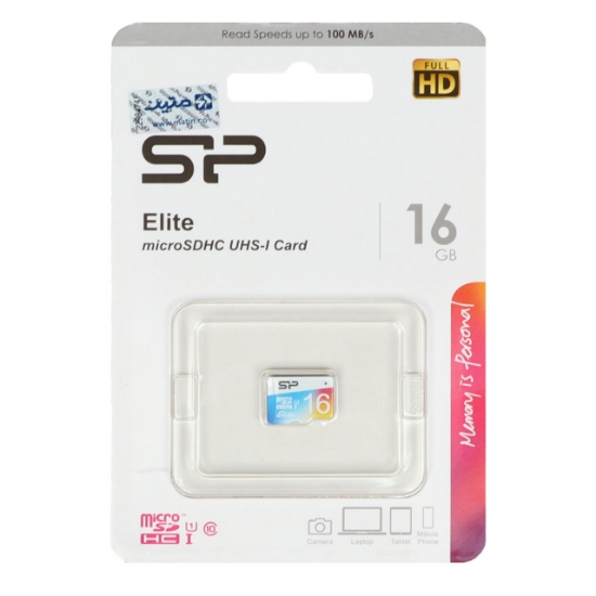 تصویر کارت حافظه microSDHC سیلیکون پاور مدل Elite کلاس 10 استاندارد UHS-I U1 سرعت 100MBps ظرفیت 16 گیگابایت