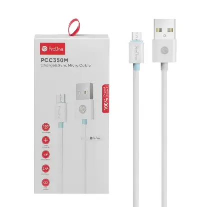 نمایش جزئیات کابل تبدیل USB به Micro USB پرووان مدل PCC350M طول 1 متر