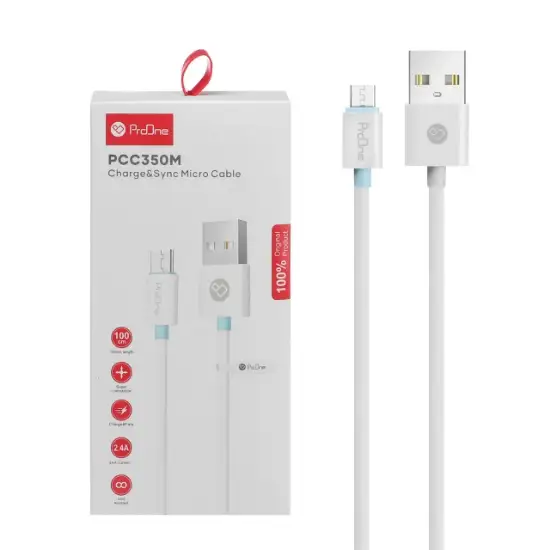 تصویر کابل تبدیل USB به Micro USB پرووان مدل PCC350M طول 1 متر