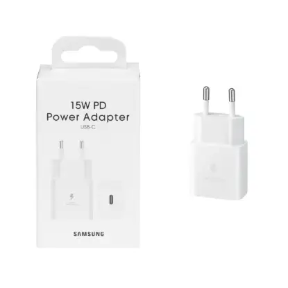 نمایش جزئیات شارژر دیواری 15 وات دو پین سامسونگ با پورت USB-C