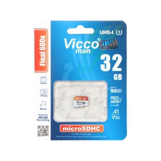 تصویر کارت حافظه microSDHC ویکومن مدل Final 600X کلاس 10 استاندارد UHS-I U3 سرعت 90MBps ظرفیت 32 گیگابایت