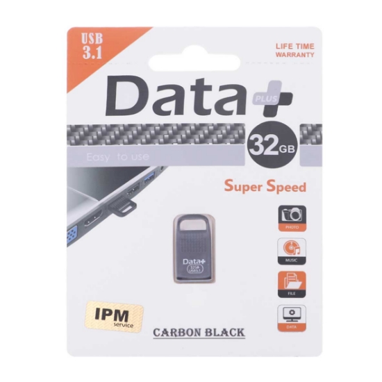 تصویر فلش مموری دیتا پلاس مدل CARBON Black USB3.1 ظرفیت 32 گیگابایت