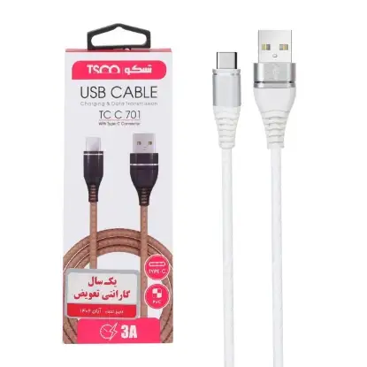 نمایش جزئیات کابل تبدیل USB به USB-C تسکو مدل TC C 701 طول 1 متر