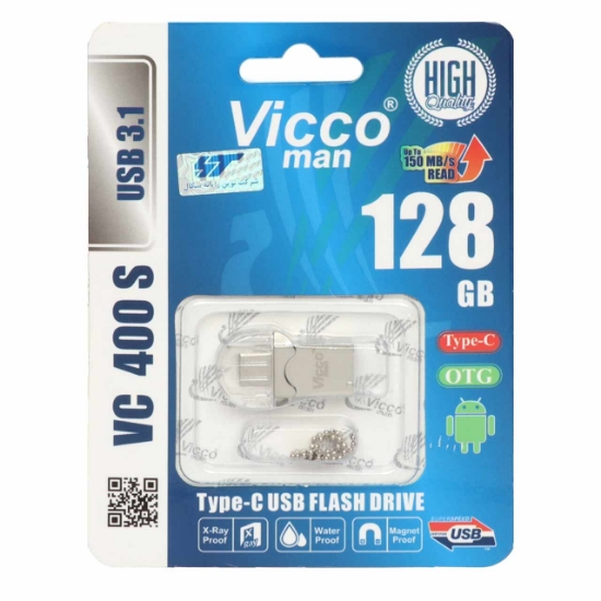 تصویر فلش مموری ویکومن مدل VC400 S USB3.1 Type-c OTG ظرفیت 128 گیگابایت