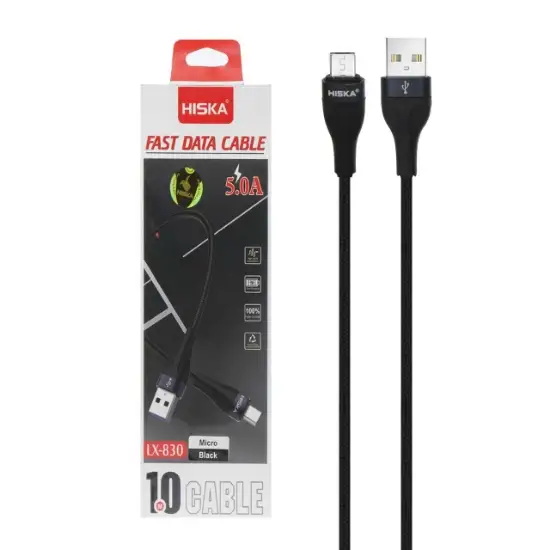 تصویر کابل تبدیل USB به MicroUSB هیسکا مدل LX-830 طول 1 متر