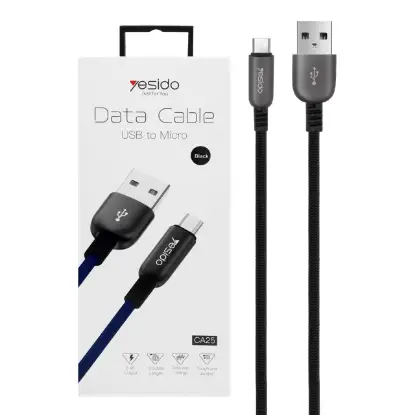 نمایش جزئیات کابل تبدیل USB به microUSB یسیدو مدل Ca25 طول 1.2 متر