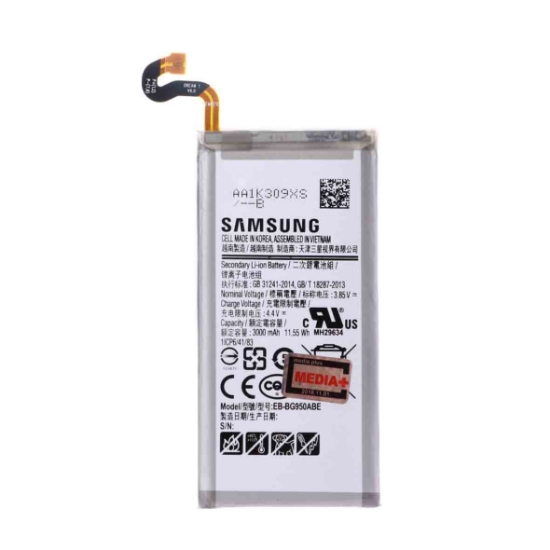 تصویر باتری موبایل سامسونگ مناسب برای مدل Galaxy S8 با ظرفیت 3000 میلی آمپر برساعت