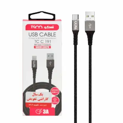 نمایش جزئیات کابل تبدیل USB به USB-C تسکو مدل TC C191 طول 1 متر