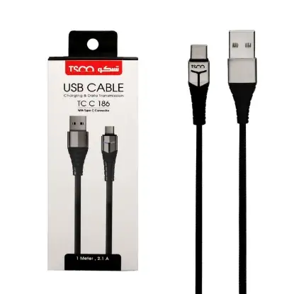 نمایش جزئیات کابل تبدیل USB به USB-C تسکو مدل TCC186 طول 1 متر‎