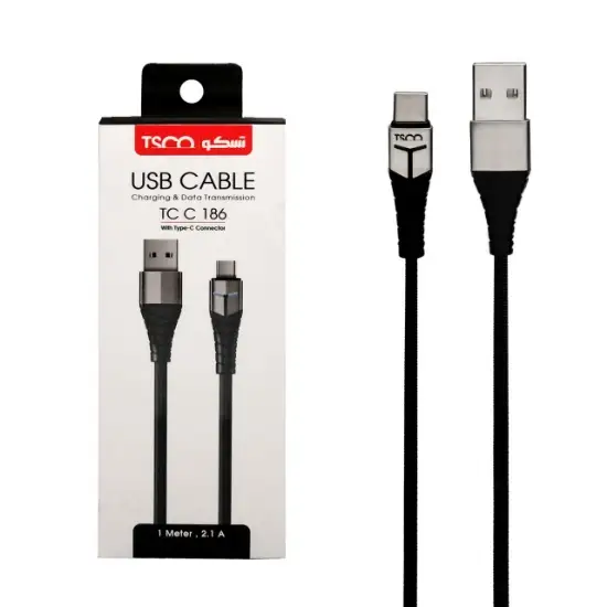 تصویر کابل تبدیل USB به USB-C تسکو مدل TCC186 طول 1 متر‎