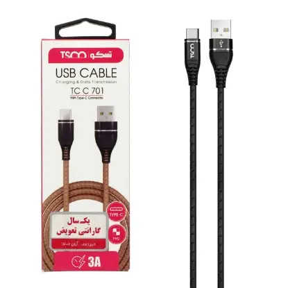 نمایش جزئیات کابل تبدیلUSBبه USB-C فست شارژ تسکو مدل TC C 701