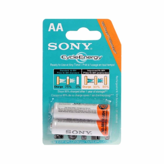 تصویر باتری قلمی قابل شارژ سونی مدل NH-AA HR15/51 ظرفیت 4600 میلی آمپر ساعت بسته 2 عددی
