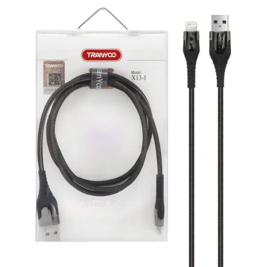 تصویر کابل تبدیل فست USB به Lightning ترانیو مدل X13-I یک متر