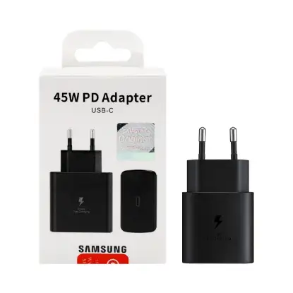 نمایش جزئیات شارژر دیواری 45 وات فست شارژ PD و تک پورت سامسونگ USB-C مدل + CH-HI