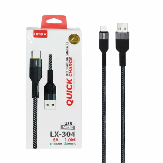 تصویر کابل تبدیل USB به MicroUsb هیسکا مدل LX-304 طول 1 متر