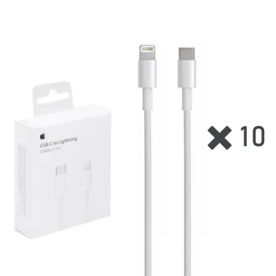 تصویر کابل USB-C به لایتنینگ اپل مدل A2651 اصلی - پک پلمپ 10 عددی