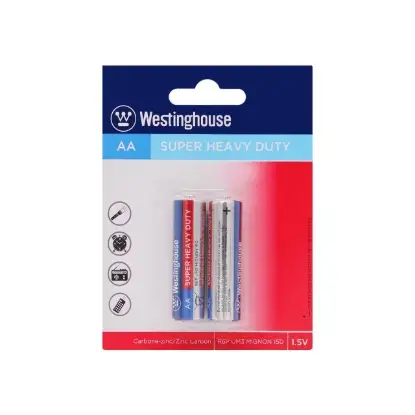 نمایش جزئیات باتری قلمی Westinghouse-AA مدل Super Heavy Duty R6P بسته 2 عددی