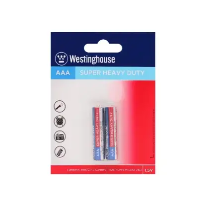 نمایش جزئیات باتری نیم قلمی وستینگ هاوس مدل Super Heavy Duty R03P بسته 2 عددی