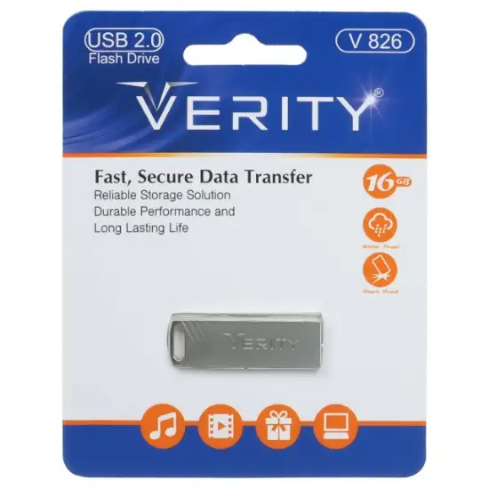 تصویر فلش مموری وریتی مدل V826 USB2.0 ظرفیت 16 گیگابایت