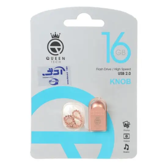 تصویر فلش مموری کوئین تک مدل KNOB USB2.0 ظرفیت 16 گیگابایت