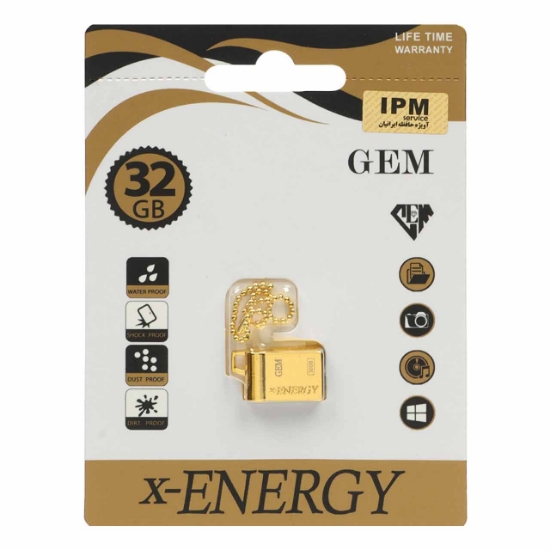 تصویر فلش مموری ایکس-انرژی مدل Golden Gem USB2.0 ظرفیت 32 گیگابایت