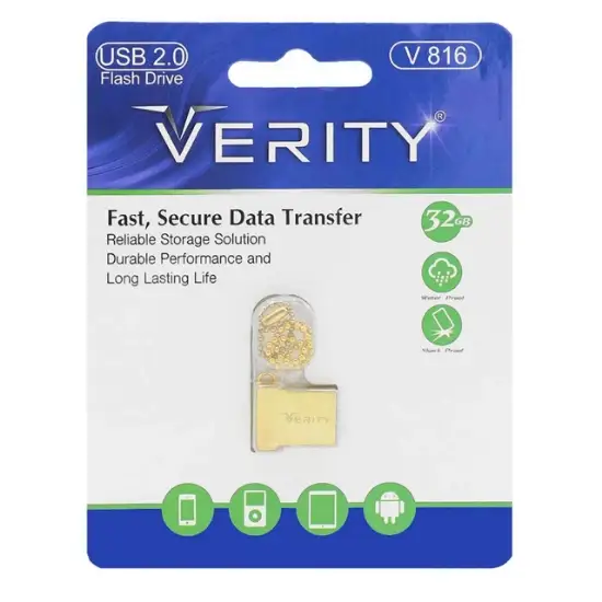 تصویر فلش مموری وریتی مدل V816 USB2.0 ظرفیت 32 گیگابایت