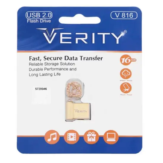 تصویر فلش مموری وریتی مدل V816 USB2.0 ظرفیت 16 گیگابایت