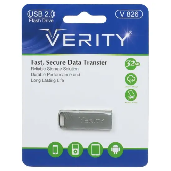 تصویر فلش مموری وریتی مدل V826 USB2.0 ظرفیت 32 گیگابایت