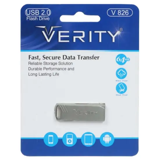 تصویر فلش مموری وریتی مدل V826 USB2.0 ظرفیت 64 گیگابایت