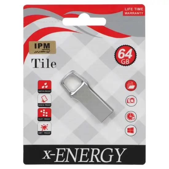 تصویر فلش مموری ایکس انرژی مدل Tile USB2.0 ظرفیت 64 گیگابایت