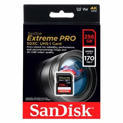 نمایش جزئیات کارت حافظه سن دیسک مدل Extreme PRO SDXC UHS-I سرعت 170MBps ظرفیت 256 گیگابایت