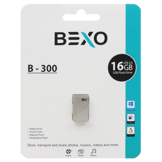 تصویر فلش مموری بکسو مدل USB2.0 B-300 ظرفیت 16 گیگابایت