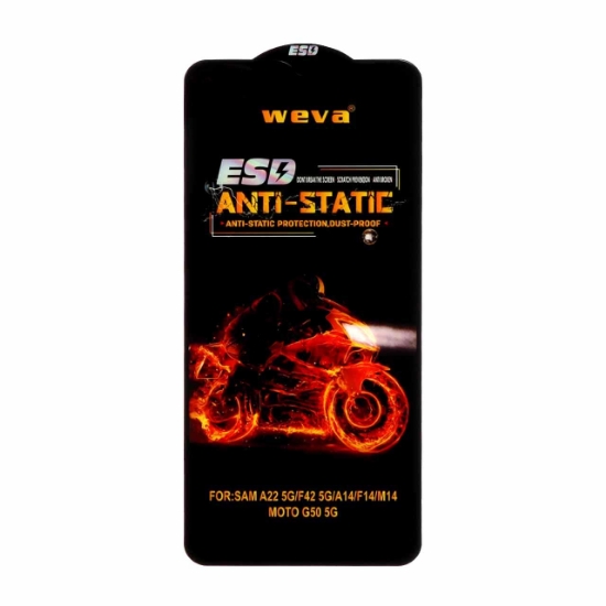 تصویر محافظ صفحه نمایش شیشه ای Full Cover ESD Anti Satic - Weva مدل Samsung A14 / A05 / A05S / M14 / F14 / A22 5G