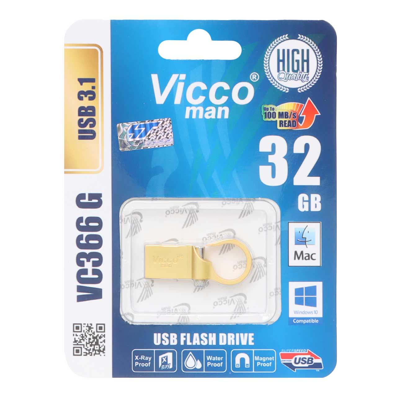 فلش مموری ویکومن مدل USB3.1 VC366 G ظرفیت 32گیگابایت