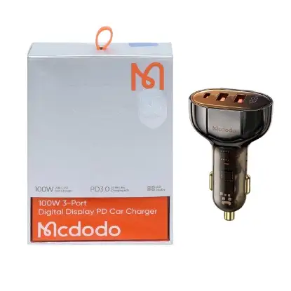 نمایش جزئیات شارژر فندکی 3 پورت 100 وات مک دودو مدل MCDODO CC-2310