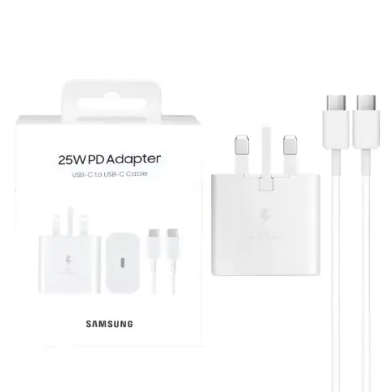 تصویر شارژر دیواری سامسونگ سه پین مدل EP-TA800 به همراه کابل تبدیل USB-C