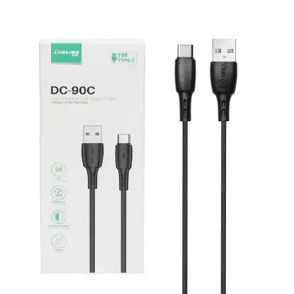 نمایش جزئیات کابل تبدیل USB به USB-C دینلاین مدل DC-90C طول 1 متر